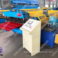 Roof sheet roll forming machine with glazed profile